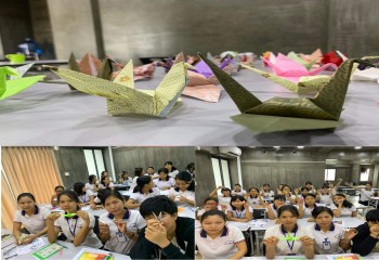 သင်တန်းသားများ　ORIGAMI(折紙）စက္ကူခေါက်နေသောလှုပ်ရှားမှုပုံရိပ်များ
